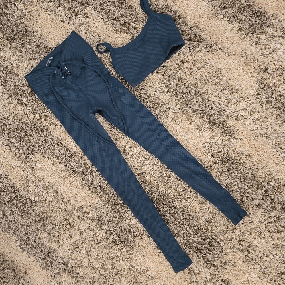 Year of Ours XS Teal Set